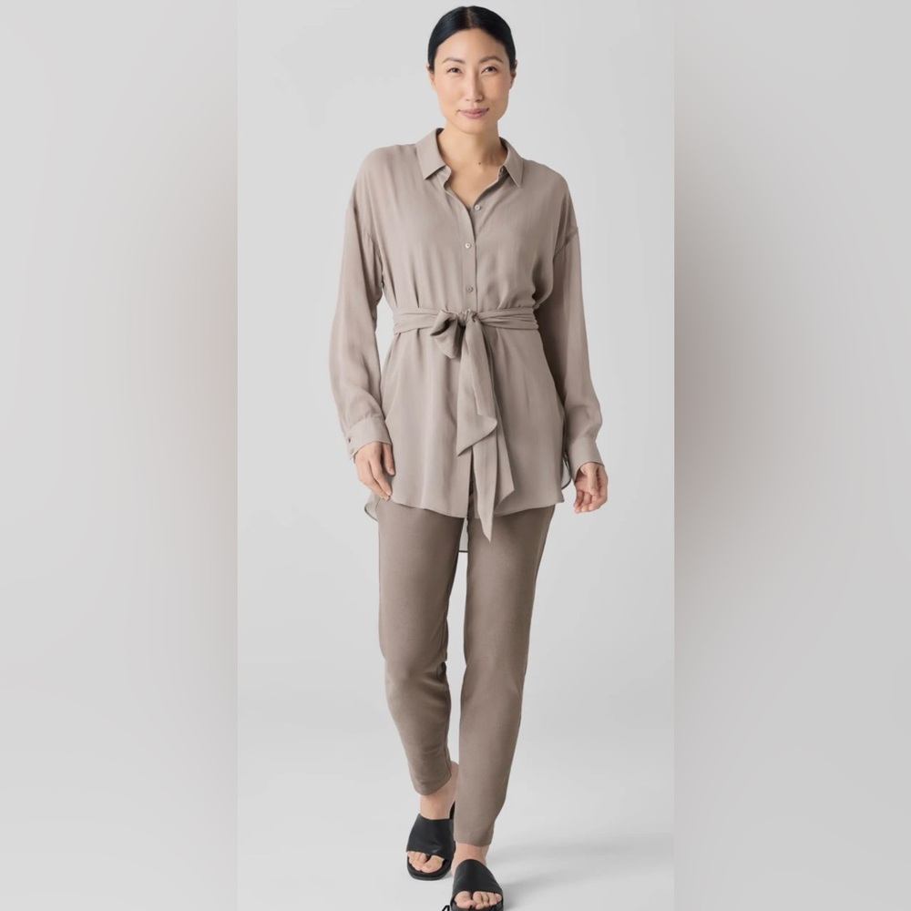 EILEEN FISHER Slim Ankle Pants Alpne /Cocoa Colorway Size:XXS